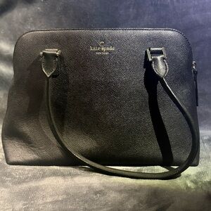 kate spade black pebbled leather satchel